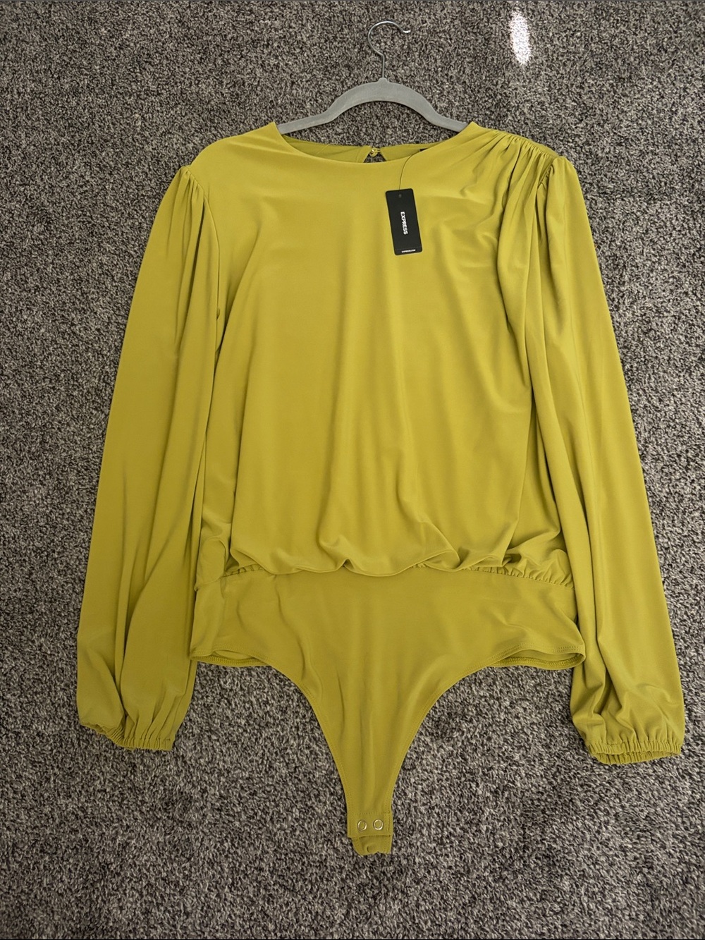 Express Green Yellow Long Sleeve Bodysuit